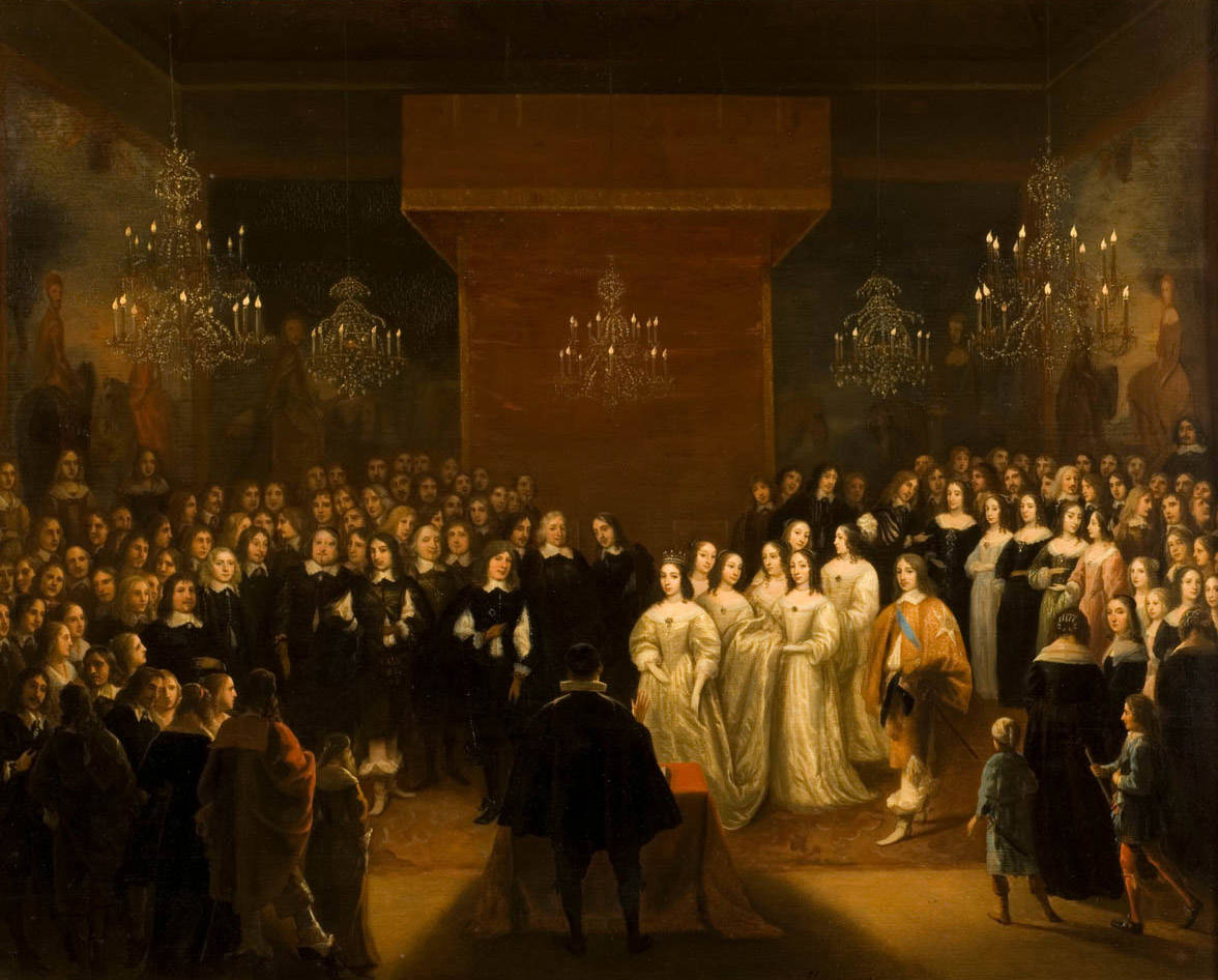 Schilderij van Jan Mijtens, Het huwelijk van Friedrich Wilhelm, keurvorst van Brandenburg met Louise Henriette van Oranje in 1646.