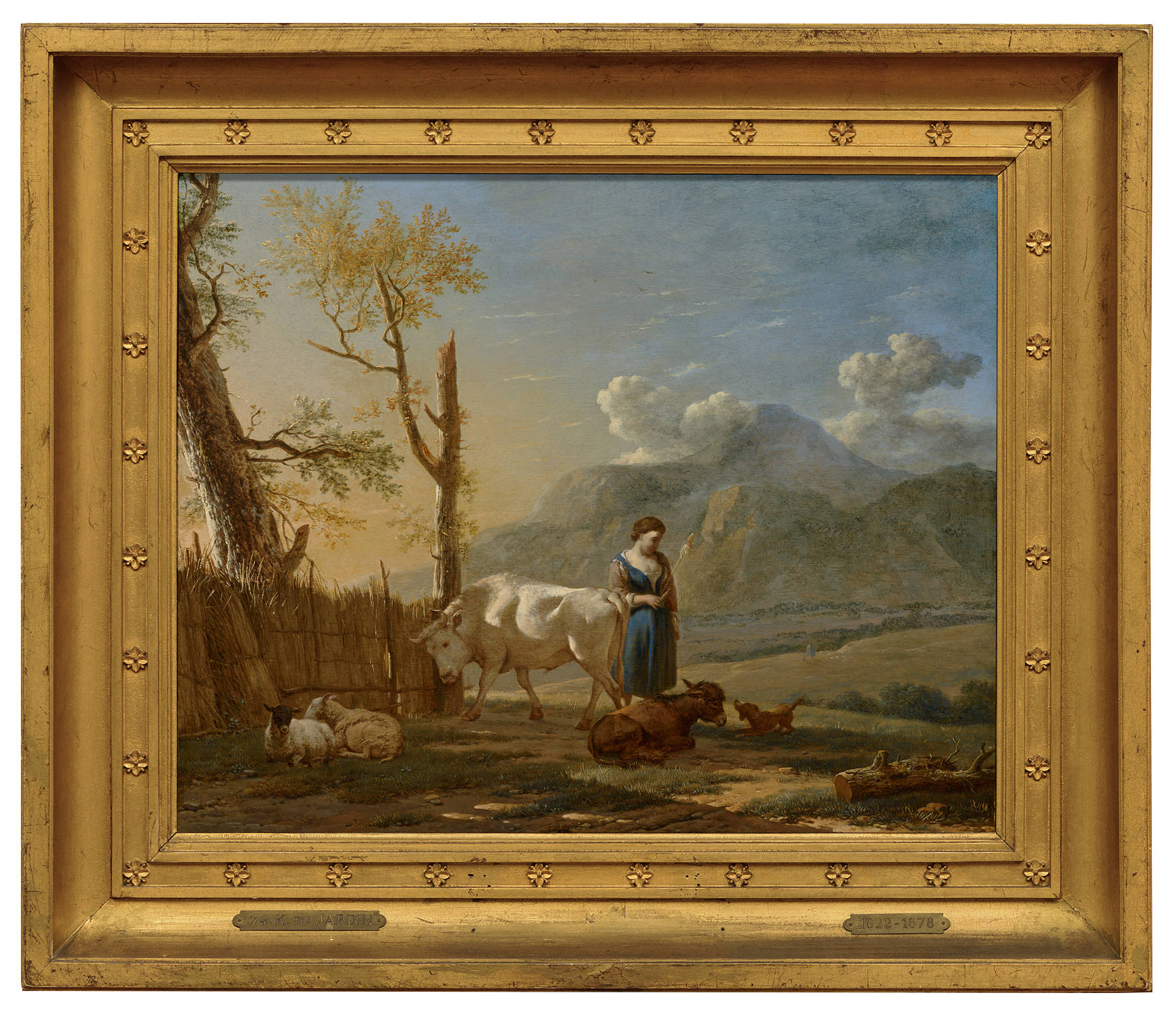 Karel Dujardin  Landschap met herderin Landscape with a Shepherdess