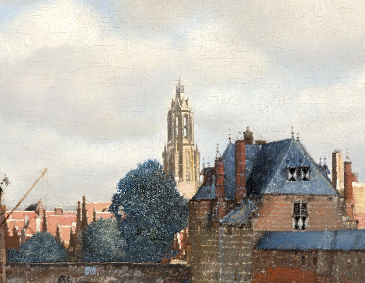 Johannes Vermeer View Of Delft Mauritshuis   Vermeer Gezicht Op Delft Detail Second Canvas 