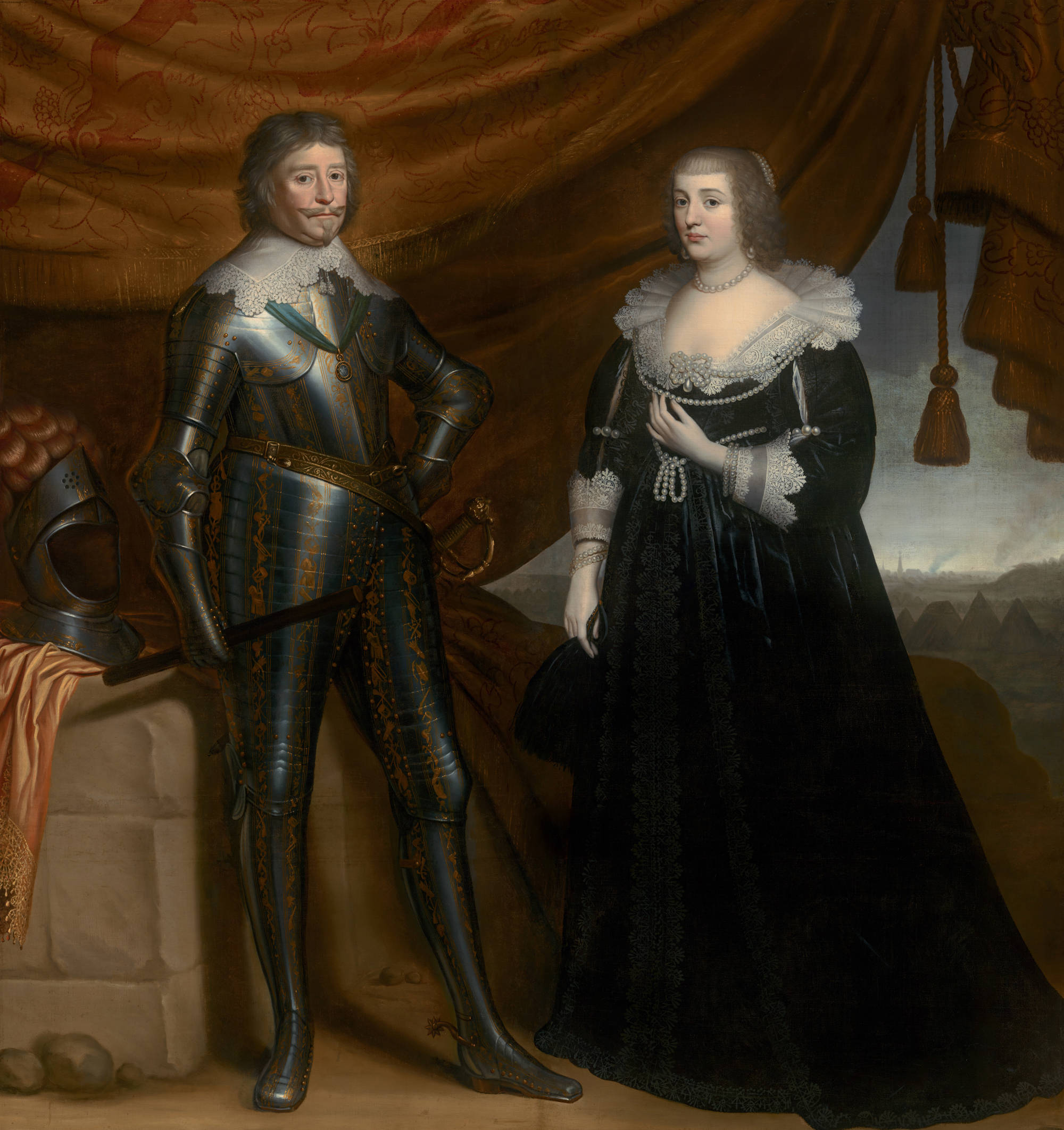 Gerrit van Honthorst Dubbelportret van Frederik Hendrik (1584- 1647) en Amalia van Solms-Braunfels (1602- 1675)